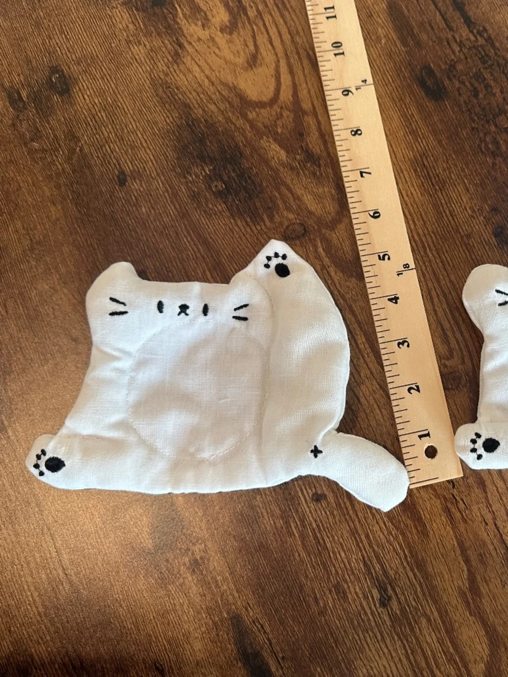 Set Of Two White Cat Cup Coasters